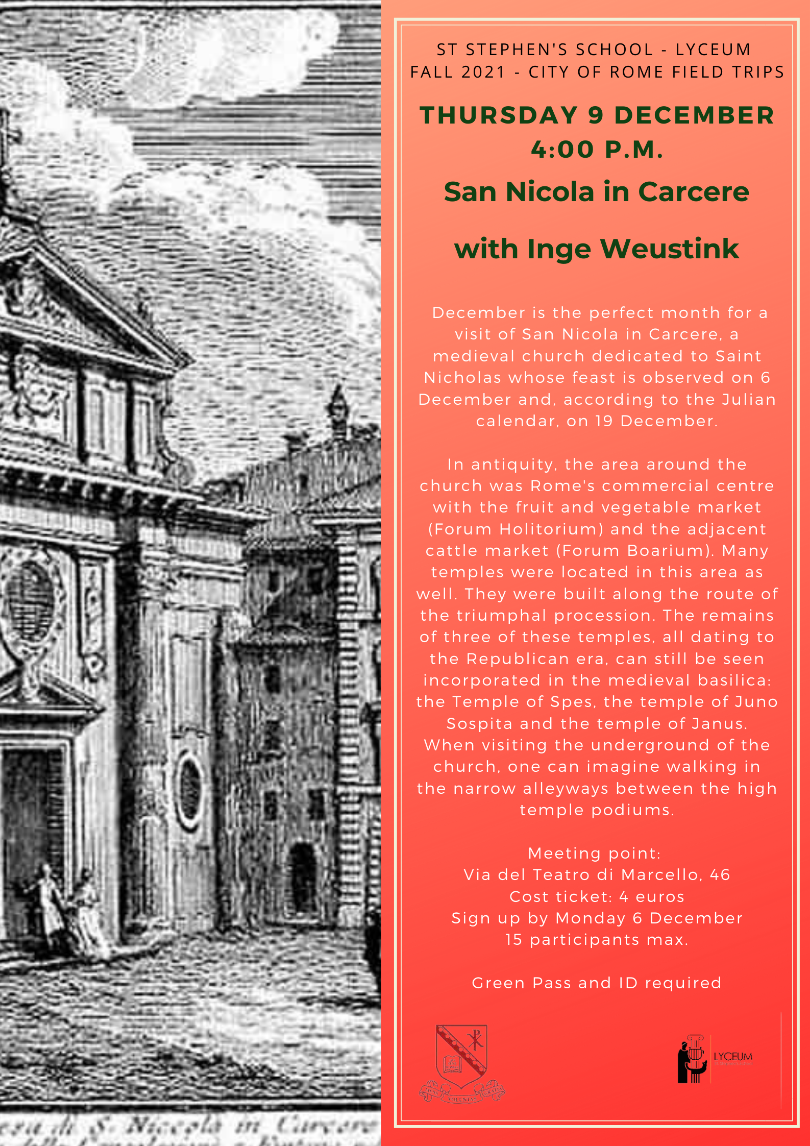 LYCEUM FALL 2021 series   City of Rome Field Trip   San Nicola in Carcere