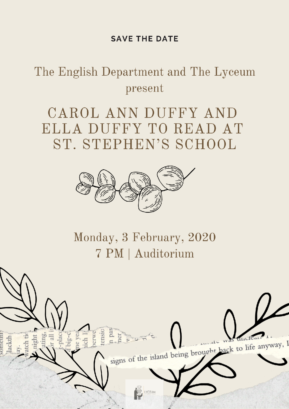 sss newes Carol Ann Duffy and Ella Duffy