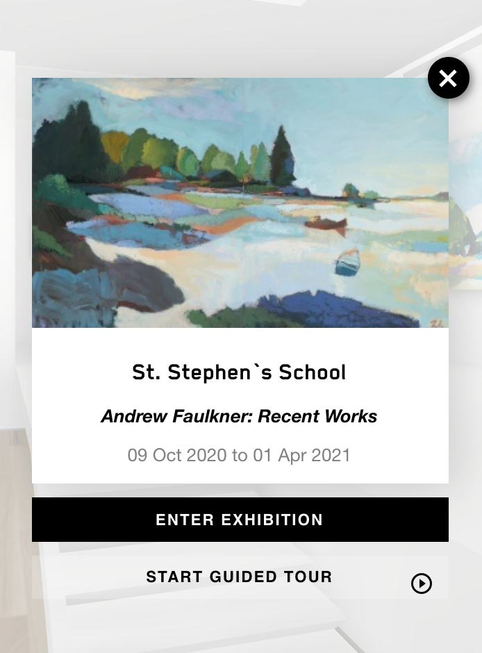 Virtual gallery opening Andrew Faulkner's Recent Works