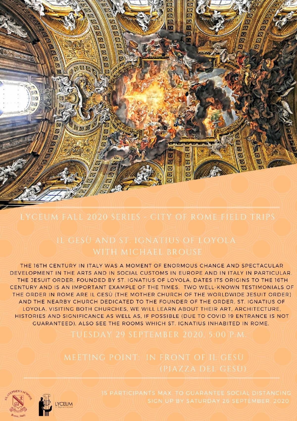 LYCEUM FALL 2020 series   City of Rome FIELD TRIPs  Michael Brouse